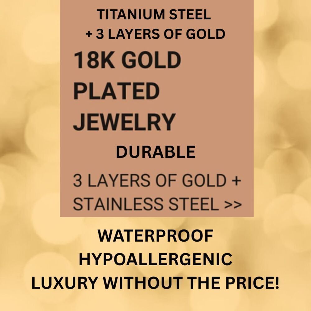 18K Gold Plated Women's Heart Necklace Waterproof Hypoallergenic Jewelry - Picture 9 of 11